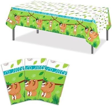 Animal Sloth Themed 3Pcs Tablecloths for Birthday Parties