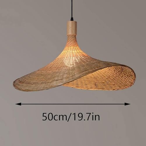 Modern Rattan Chandelier Pendant Light E27 Ceiling Lamp 50cm