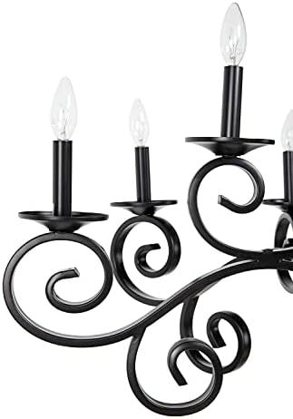 Deco 79 Modern Black Metal Chandelier Pendant Light
