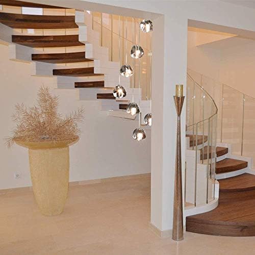 Crystal Chandelier Modern Pendant Light LED Raindrop Ceiling Light 7 Lights Round