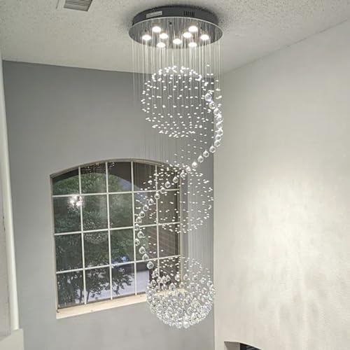 Sefinn Four 9 Light Crystal Chandelier 79 Inch High Ceiling
