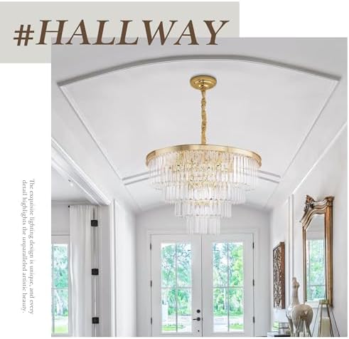 Gold Plated Crystal Chandelier 4-Tier Dining Room Light