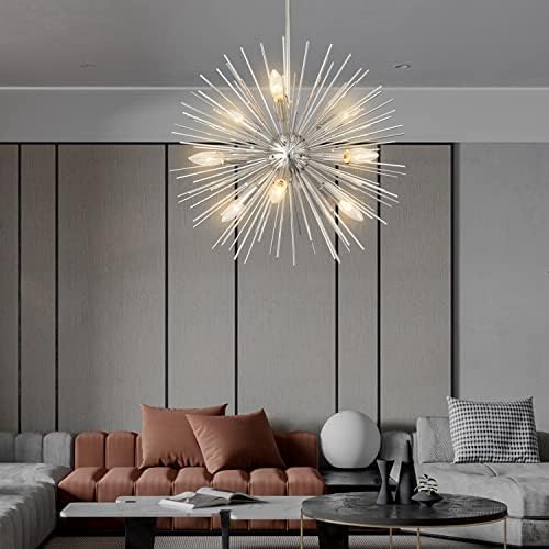 ZIRALIO 20 Inchanting Nickel Sputnik Chandelier 9 Light Modern Design