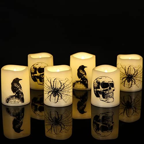 Eldnacele Halloween Flameless Votive Candles Set of 6