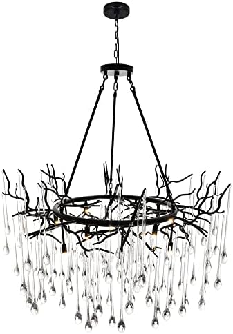 CWI Lighting 43 Black Chandelier with 12 Lights