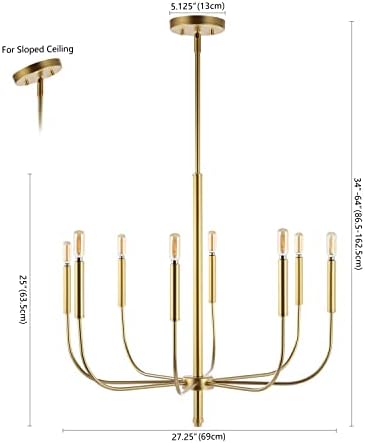 JONATHAN Y JYL7900B 8-Light Modern Iron LED Chandelier