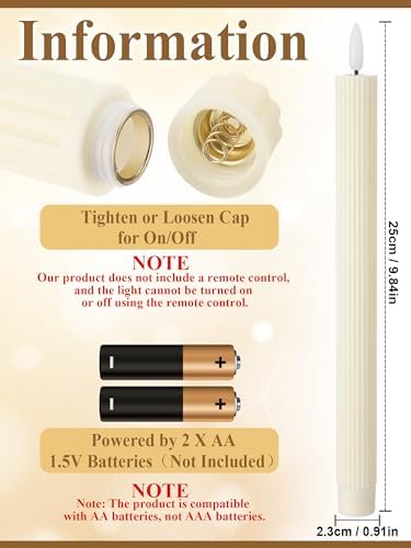 Treela 36 Piece Flameless Taper Candles 11 Inch LED 1