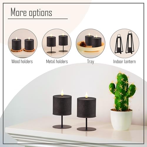 Smtyle Flameless Candles LED Battery Operated 3 x 3 Set of 2