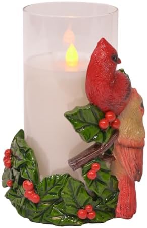 Holiday Flameless Candle Holder with LED Candle