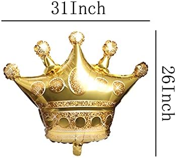 NC 6Pcs Gold Crown Foil Balloons for Party Decorations