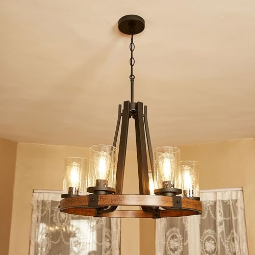 Overstock 6-Light Wagon Wheel Chandelier