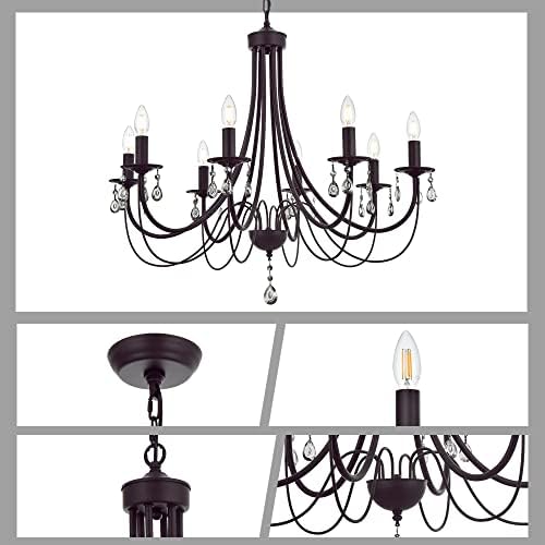 Farmhouse Chandeliers 8 Lights Oil Rubbed Bronze Pendant Dining Room Light Fixture