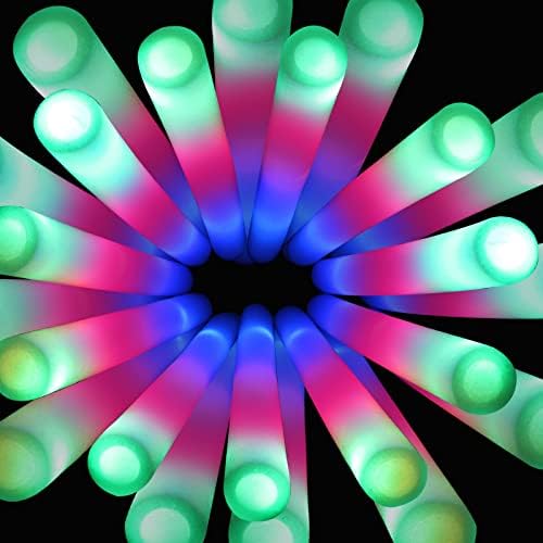 100 Pack LED Glow Sticks with 3 Modes for Parties