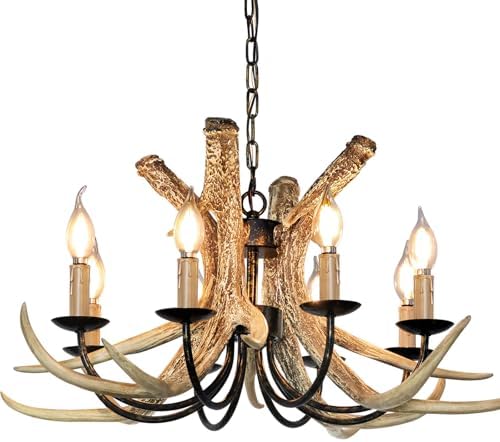 Debemenes Rustic Antler Chandelier 8 Lights 29 Inch