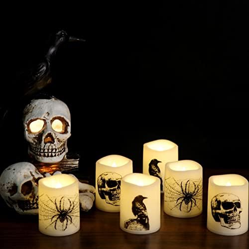Eldnacele Halloween Flameless Votive Candles Set of 6