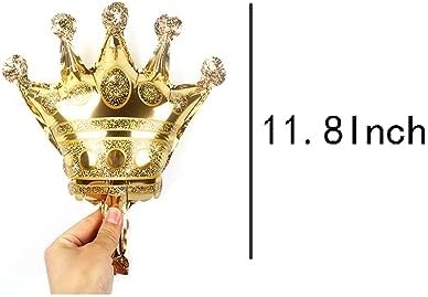 15Pcs Mini Crown Foil Balloons Gold Party Decorations