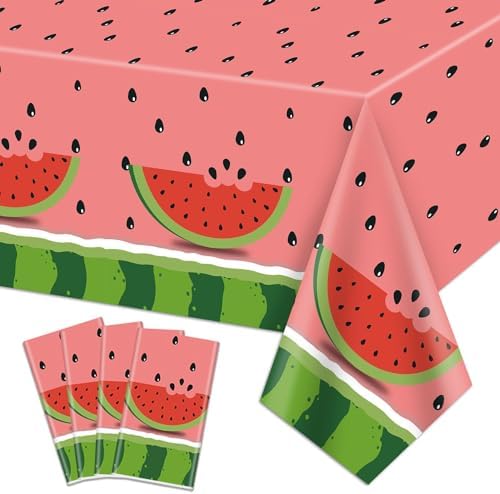 4Pcs Watermelon Tablecloths for Parties and Events