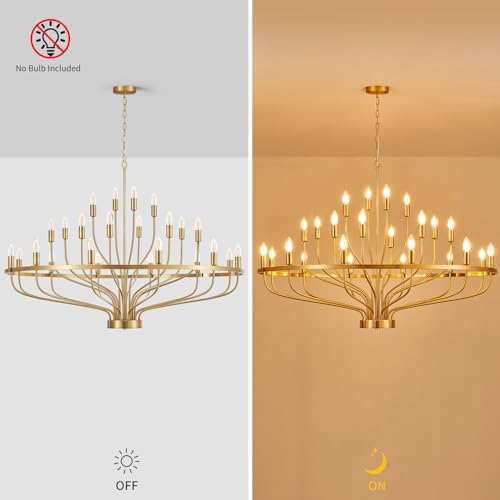 472 In Modern Gold Chandelier 24 Lights Mid Century Farmhouse Style