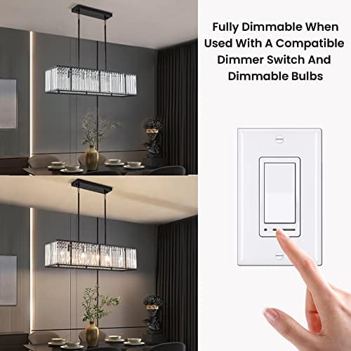 Siljoy Modern Rectangular Crystal Chandelier 5 Lights