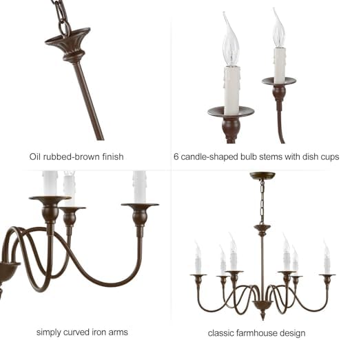 Overstock Moden Farmhouse 6-Light Metal Chandelier Ceiling Pendant
