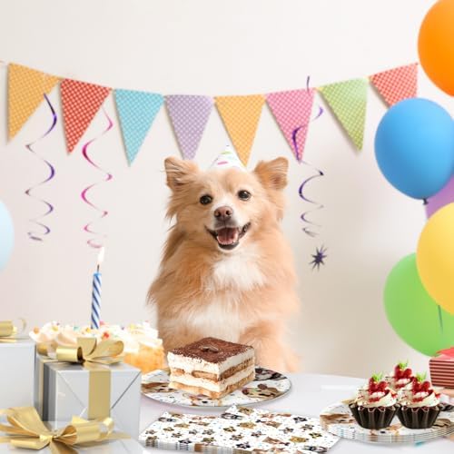 Egami 40pcs Pet Dog Birthday Party Supplies Plates Napkins