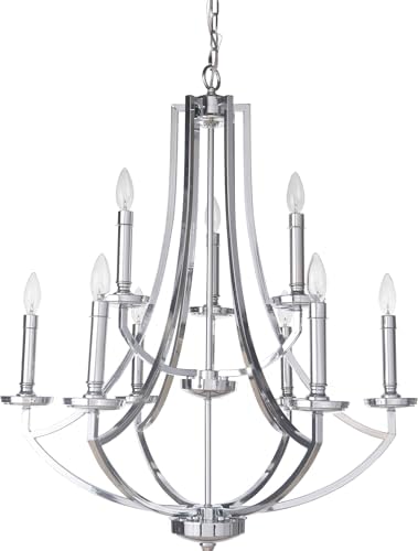 Craftmade Hayden Candle Chandelier 9 Light Chrome