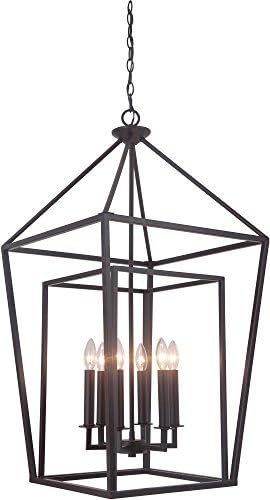 Craftmade Hudson 6-Light Candle Chandelier with Oiled Bronze Finish