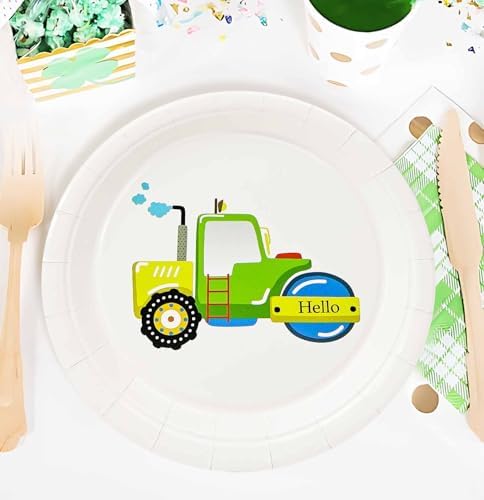 SietDESO 60PCS 7Inch Construction Paper Plates for Kids Party