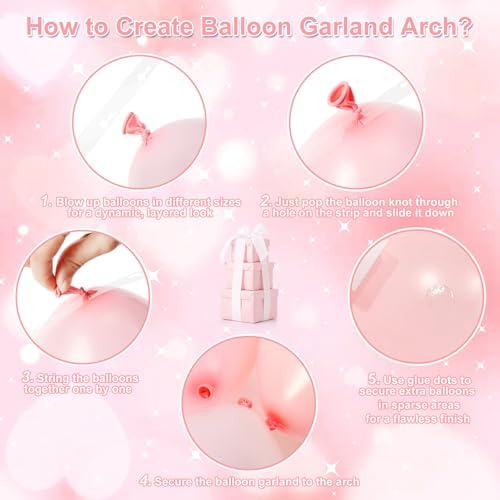 CROSSFINGERS Pink and White Balloon Arch Kit