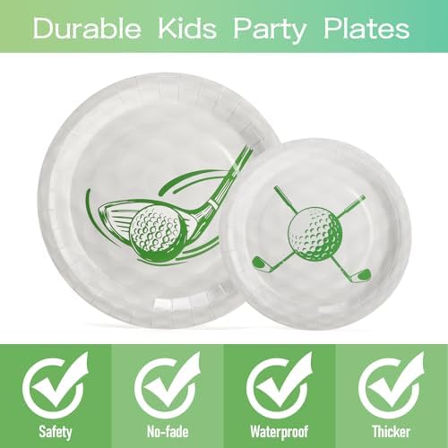 96 Pcs Golf Party Plates and Cups Set for 24 Guests