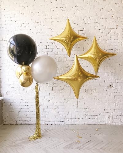 Gold Star Balloons 12Pcs Foil Decorations for Parties