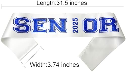 2025 Graduation Sash 10 Pack with Blue Glitter Letters