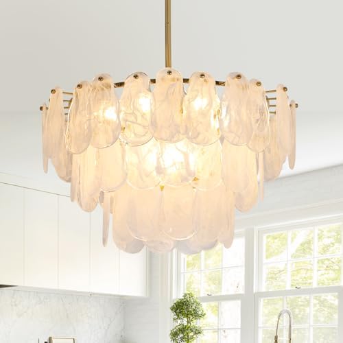 Modern Gold Glass Chandelier 236 Inch Luxury Pendant Light
