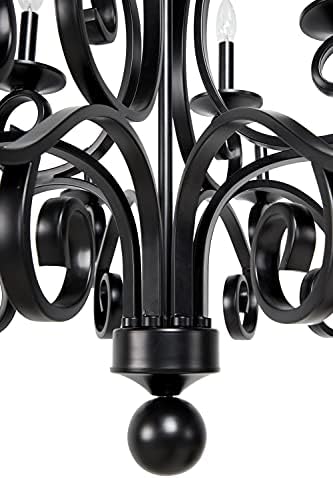 Deco 79 Modern Black Metal Chandelier Pendant Light