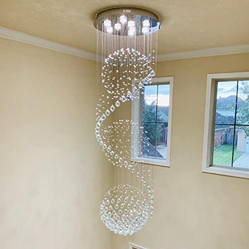 Sefinn Four 9 Light Crystal Chandelier 79 Inch High Ceiling