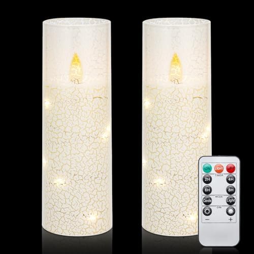 Snow Themed Flameless LED Candles with Remote Control and Timer