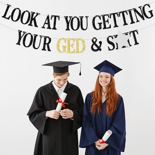 GED Banner Congrats Grad Class of 2025 Party Decor