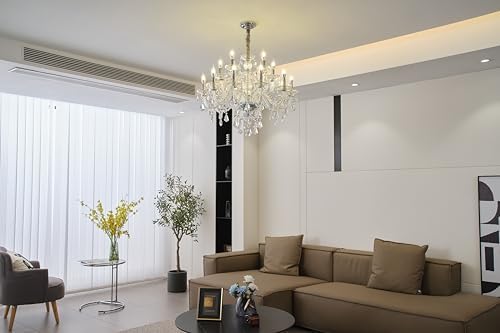 Clear 15 Light Crystal Chandelier with LED Bulbs