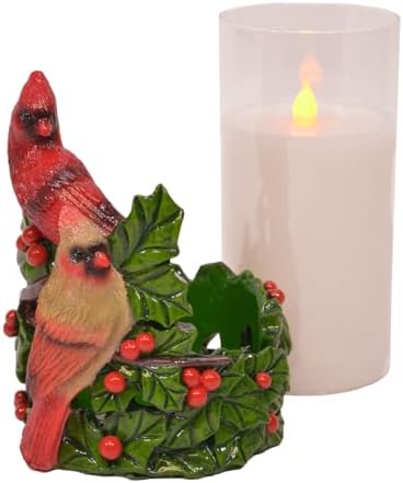 Holiday Flameless Candle Holder with LED Candle