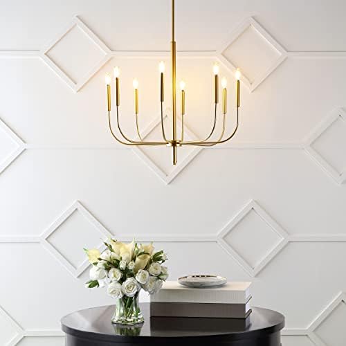 JONATHAN Y JYL7900B 8-Light Modern Iron LED Chandelier