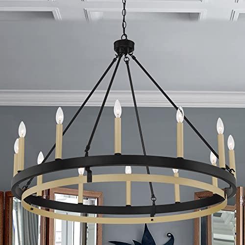 Vanity Art 12-Lights Wagon Wheel Chandelier Ceiling Light
