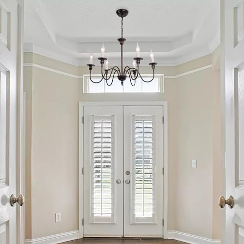 Overstock Moden Farmhouse 6-Light Metal Chandelier Ceiling Pendant