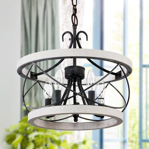 Bella Depot 5 Light Rustic Wood Chandelier Dimmable