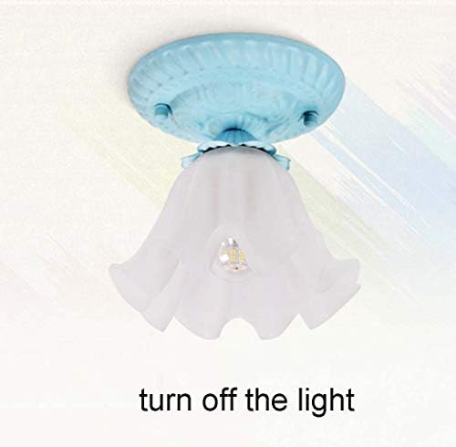 Pastoral Floral Ceiling Light Flush Mount 1-Light Blue E27