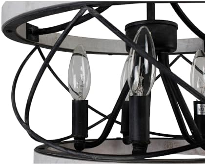 Bella Depot 5 Light Rustic Wood Chandelier Dimmable