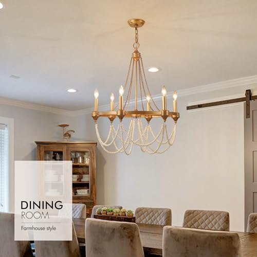 Boho Beaded Chandelier with 6 Lights W256