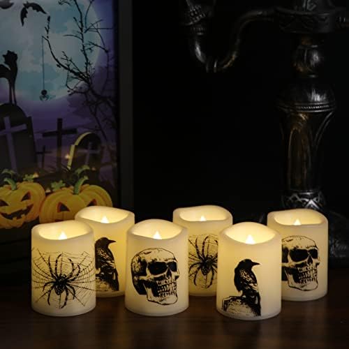 Eldnacele Halloween Flameless Votive Candles Set of 6