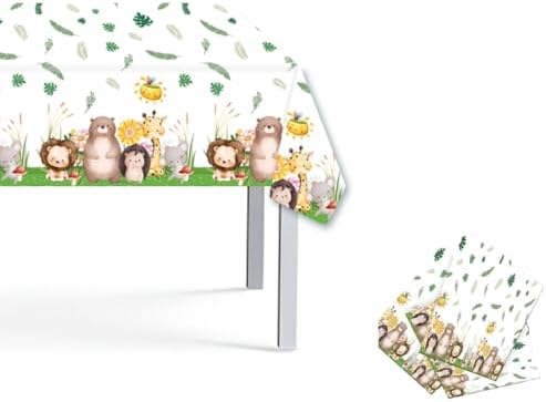 JoyPopper Jungle Safari Tablecloth 3 Pack