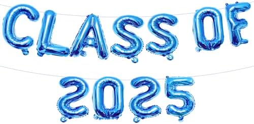 16 Inches Class of 2025 Graduation Balloons Banner Set Blue