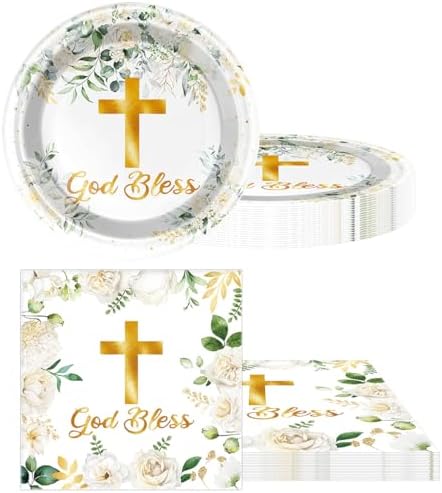 OULUN God Bless Tableware Set 20 Plates 20 Napkins